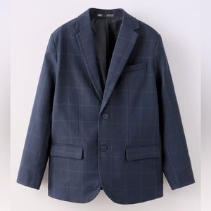 Plaid Suit Navy Blue Boys